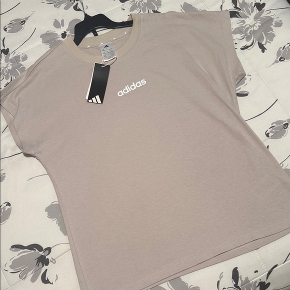 adidas Tops - Adidas Light Tan Tee with White Logo